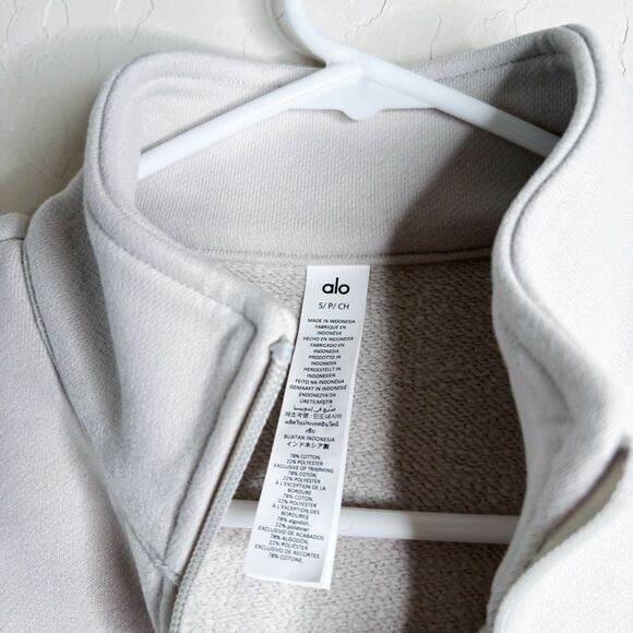 Alo Yoga Renown Heavy Weight 1/4 Zip Bone - Picture 5 of 5